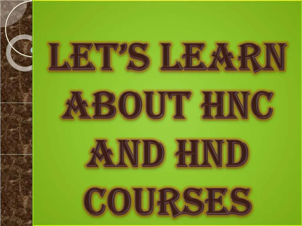 let s learn about hnc and hnd courses