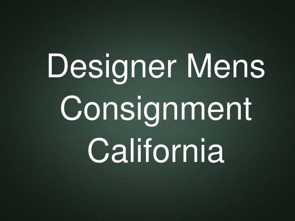 designer mens consignment california