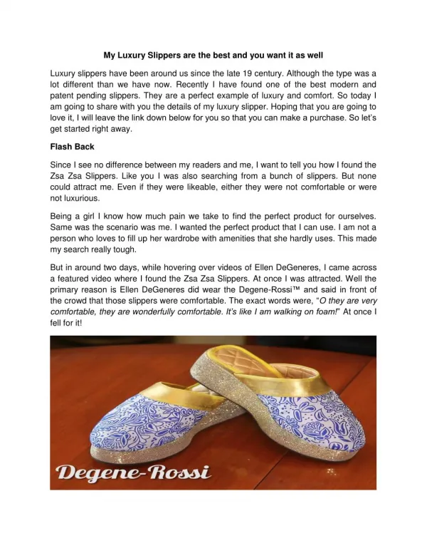 A detailed overview on Luxury slippers by Zsa Zsa Slippers