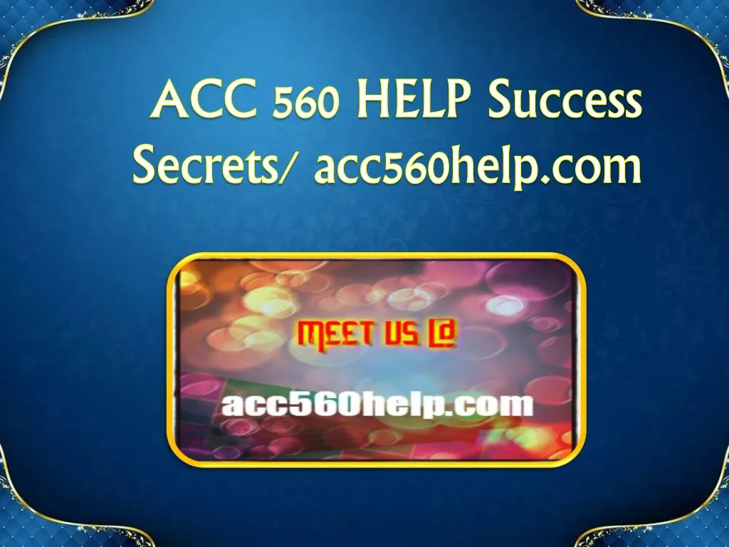 acc 560 help success s ecrets acc560help com