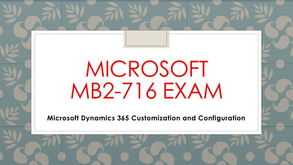 microsoft mb2 716 exam