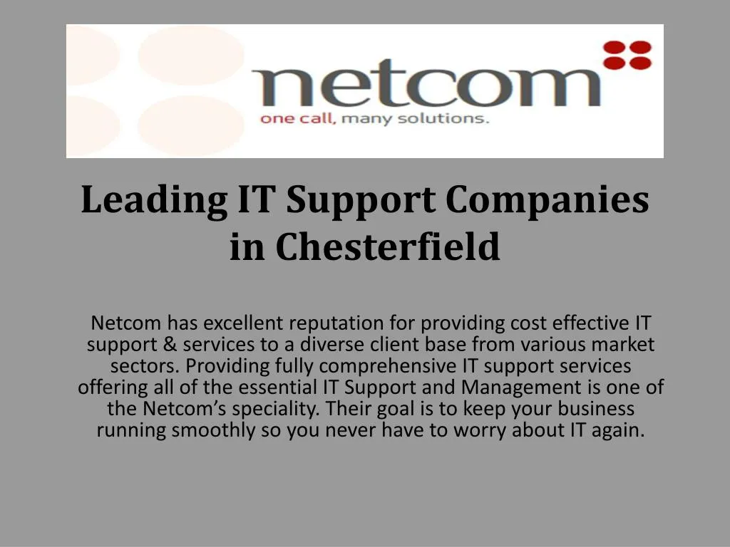 leading it support companies in chesterfield
