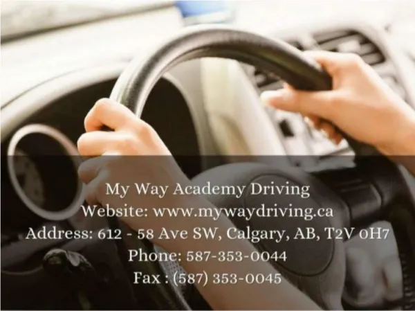 Driving School Calgary | Online Lessons Training & Classes | My Way Driving