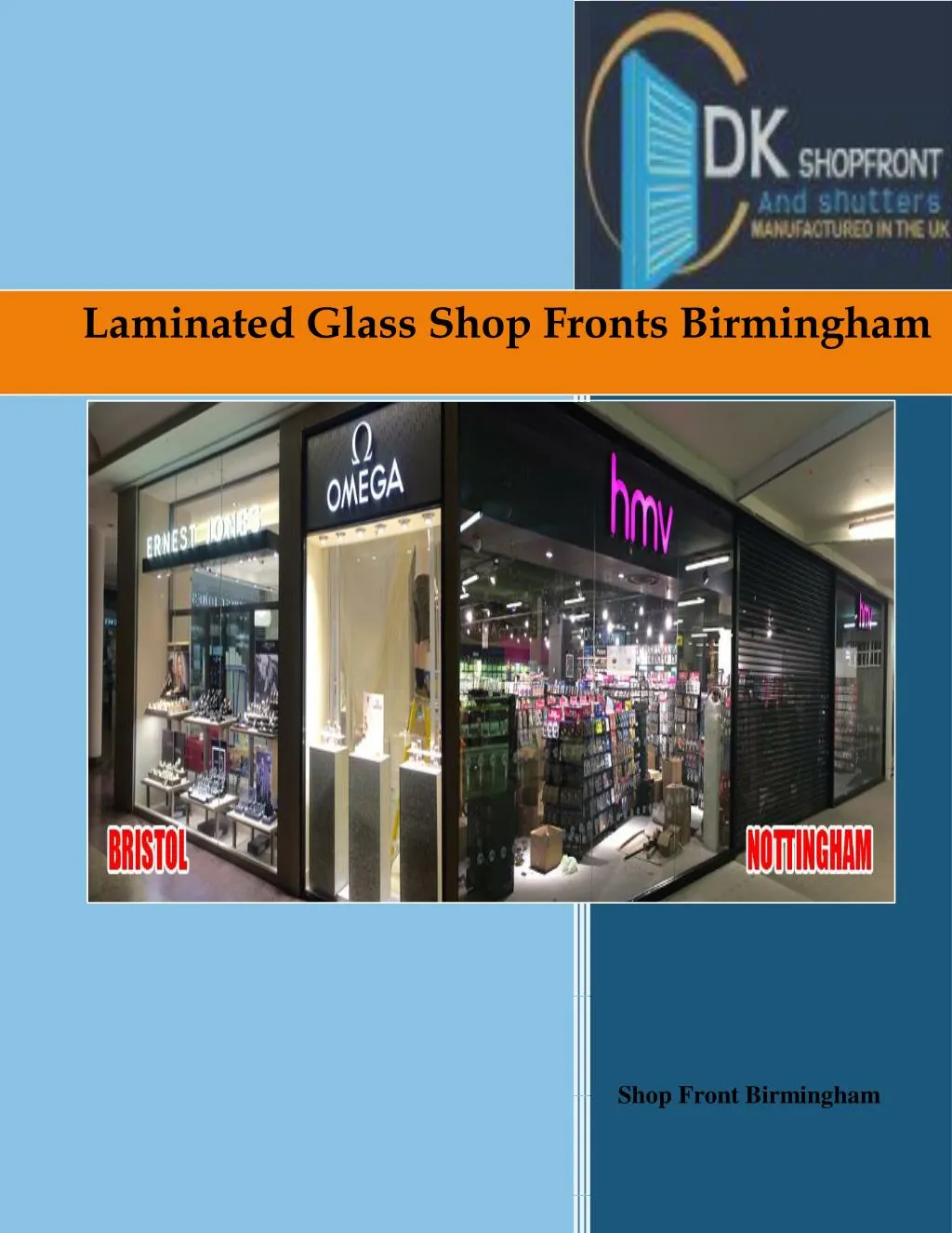laminated glass shop fronts birmingham