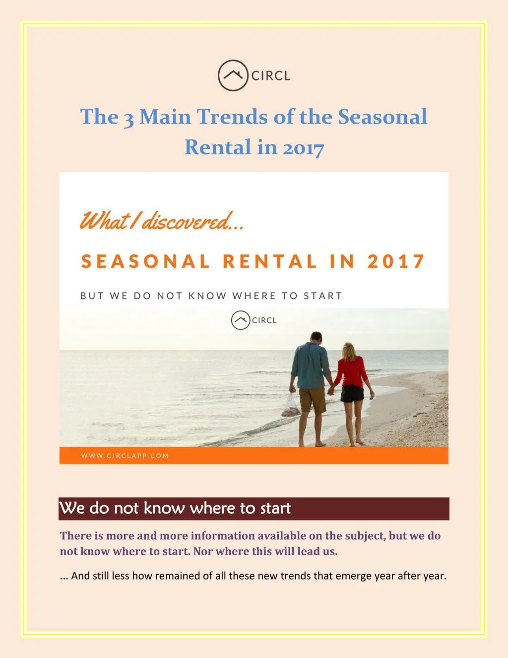 the 3 main trends of the seasonal rental in 2017