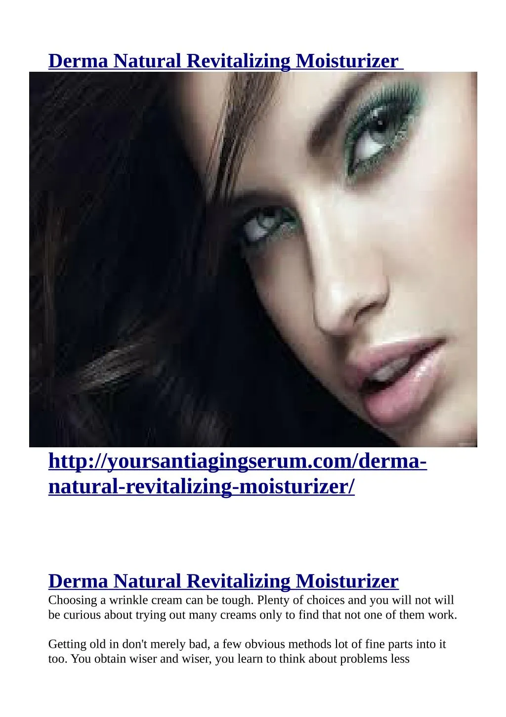 derma natural revitalizing moisturizer