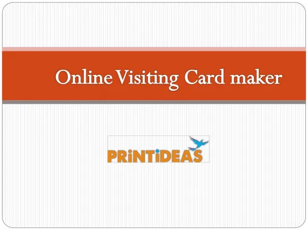 Online Visiting Card Design -Printideas