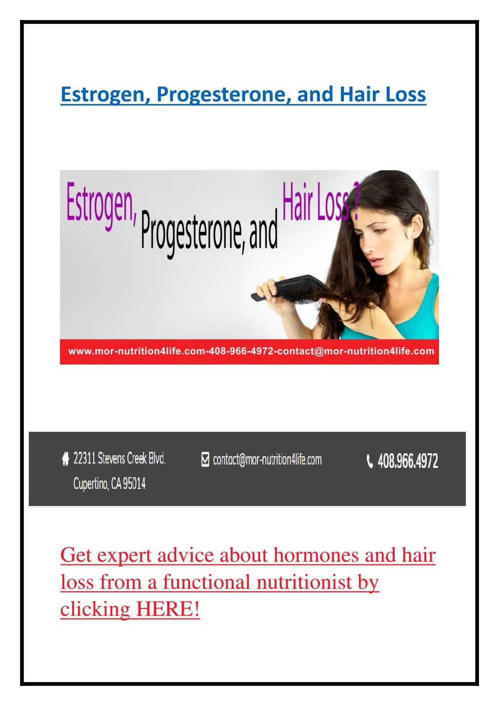 estrogen progesterone and hair loss