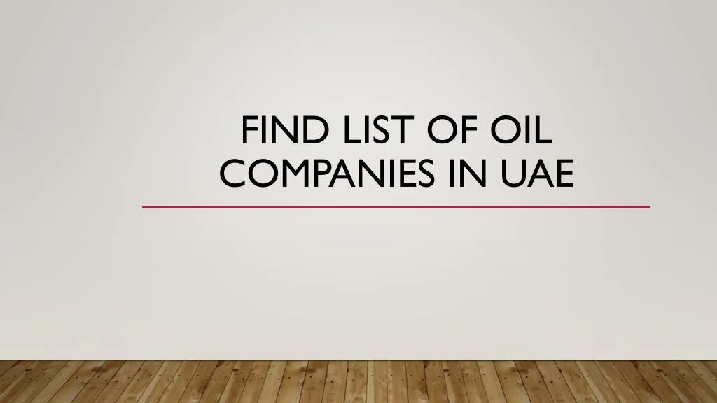 find list of oil companies in uae