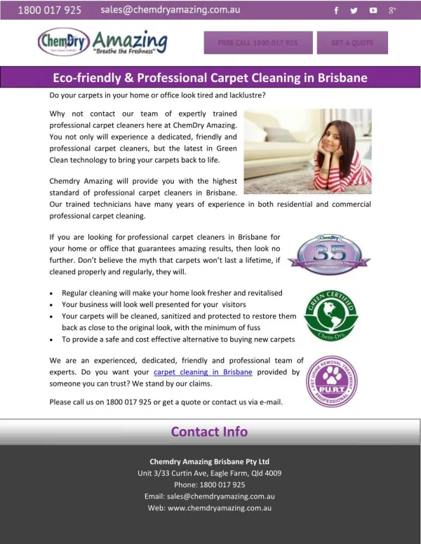 Eco-friendly & Professional Carpet Cleaning in Brisbane