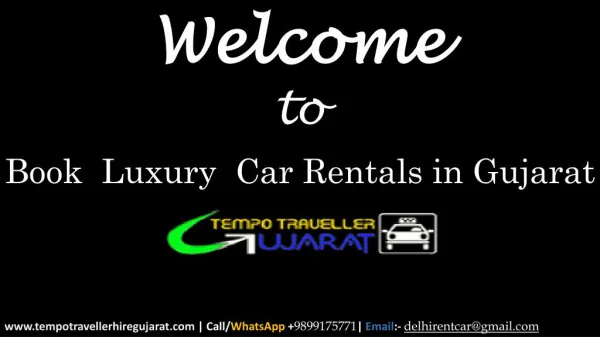 Book Luxury car Rentals in Gujarat