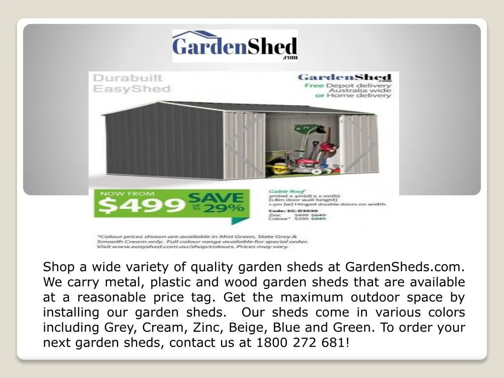 shop a wide variety of quality garden sheds