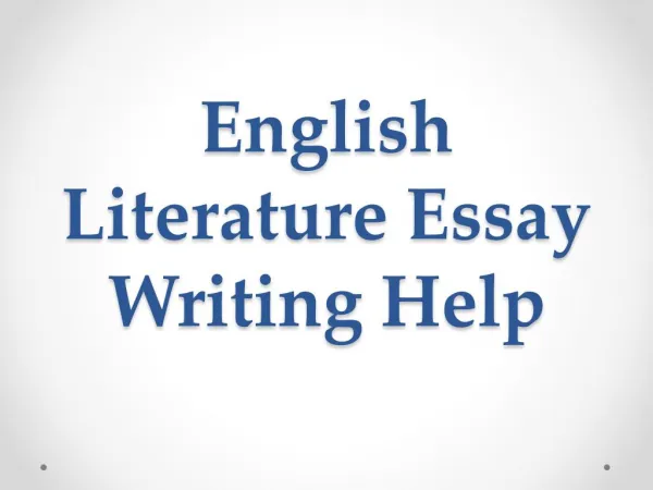 Literature Essay Help