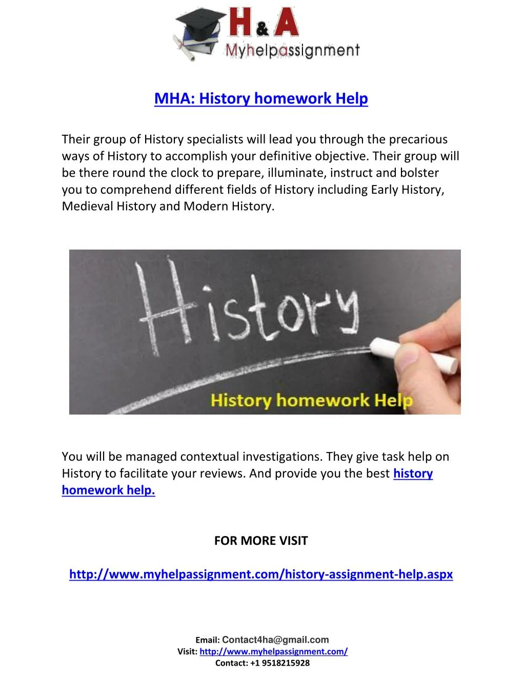 mha history homework help