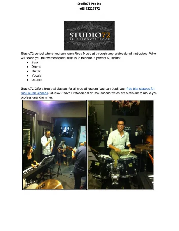 Professional Rock Music School Singapore