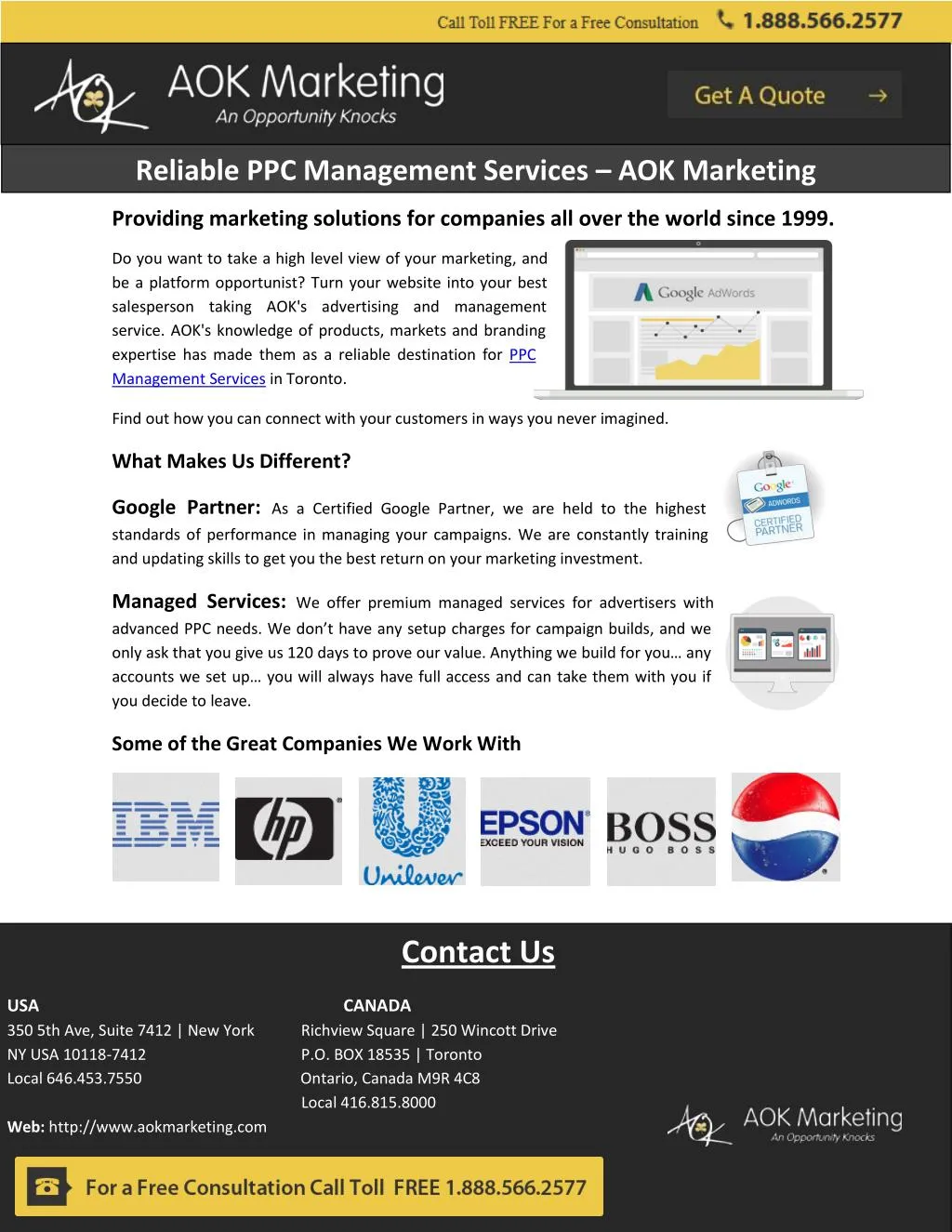 reliable ppc management services aok marketing