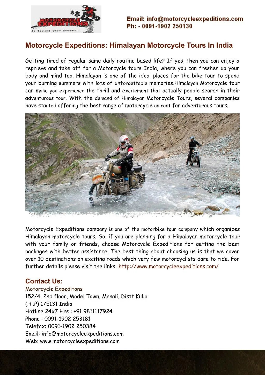 motorcycle expeditions himalayan motorcycle tours