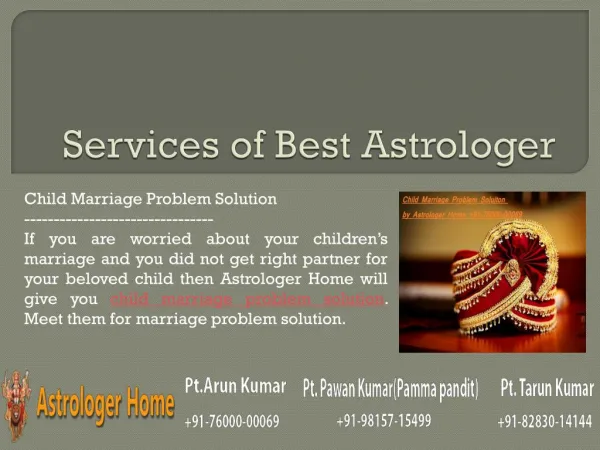 Services of Astrolger Home - The Best Astrologer - Part 5