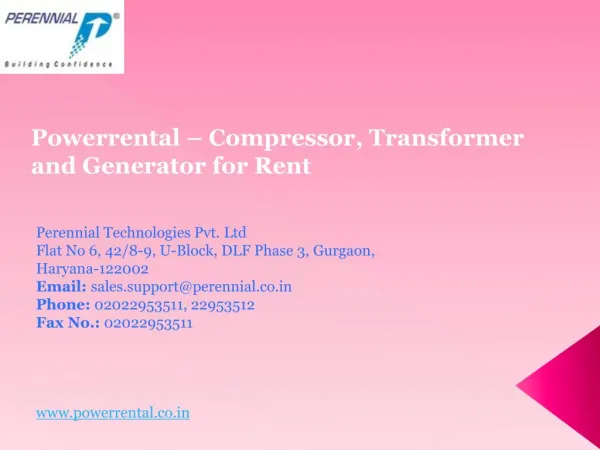 Powerrental – Compressor, Transformer and Generator for Rent