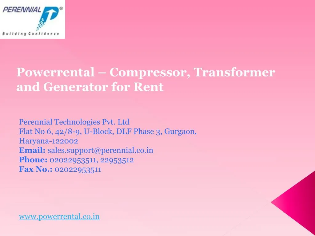 powerrental compressor transformer and generator