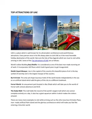 Top Attractions in UAE - slide 1