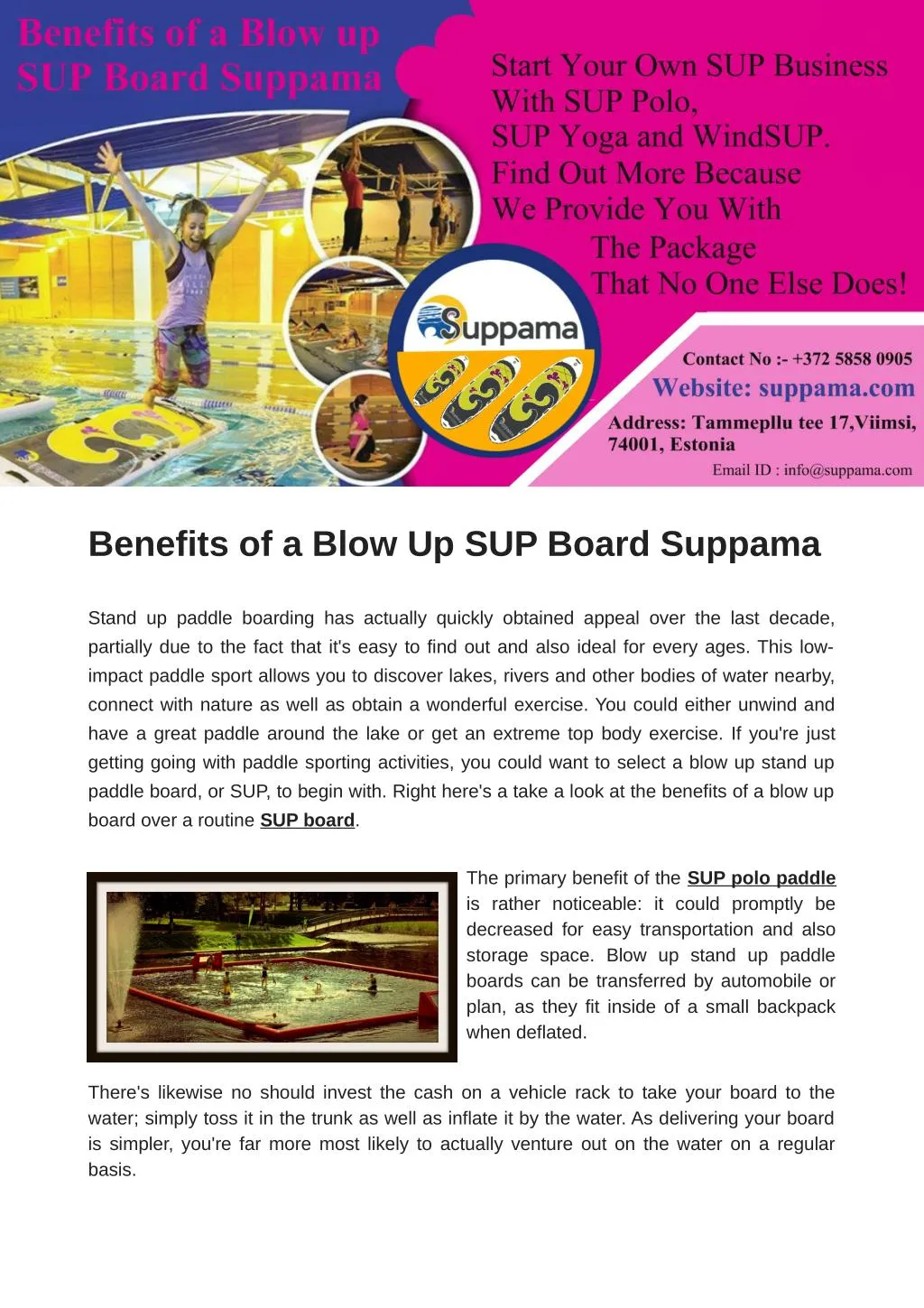 benefits of a blow up sup board suppama