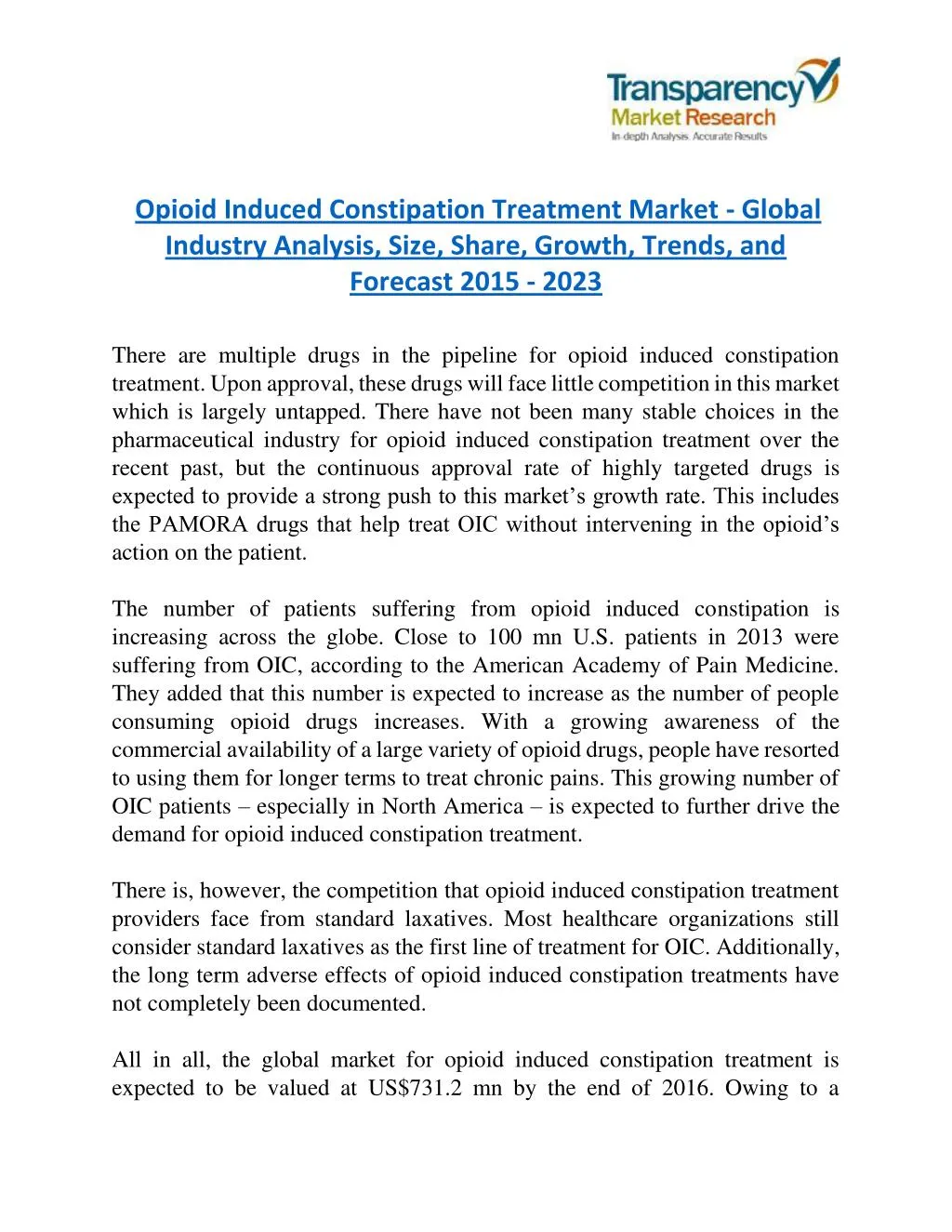 opioid induced constipation treatment market