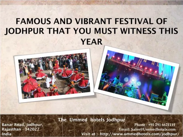Famous And Vibrant Festival of Jodhpur That You Must Witness This Year