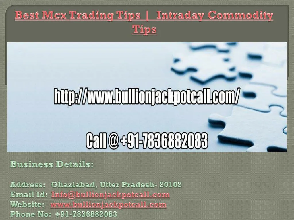 best mcx trading tips intraday commodity tips