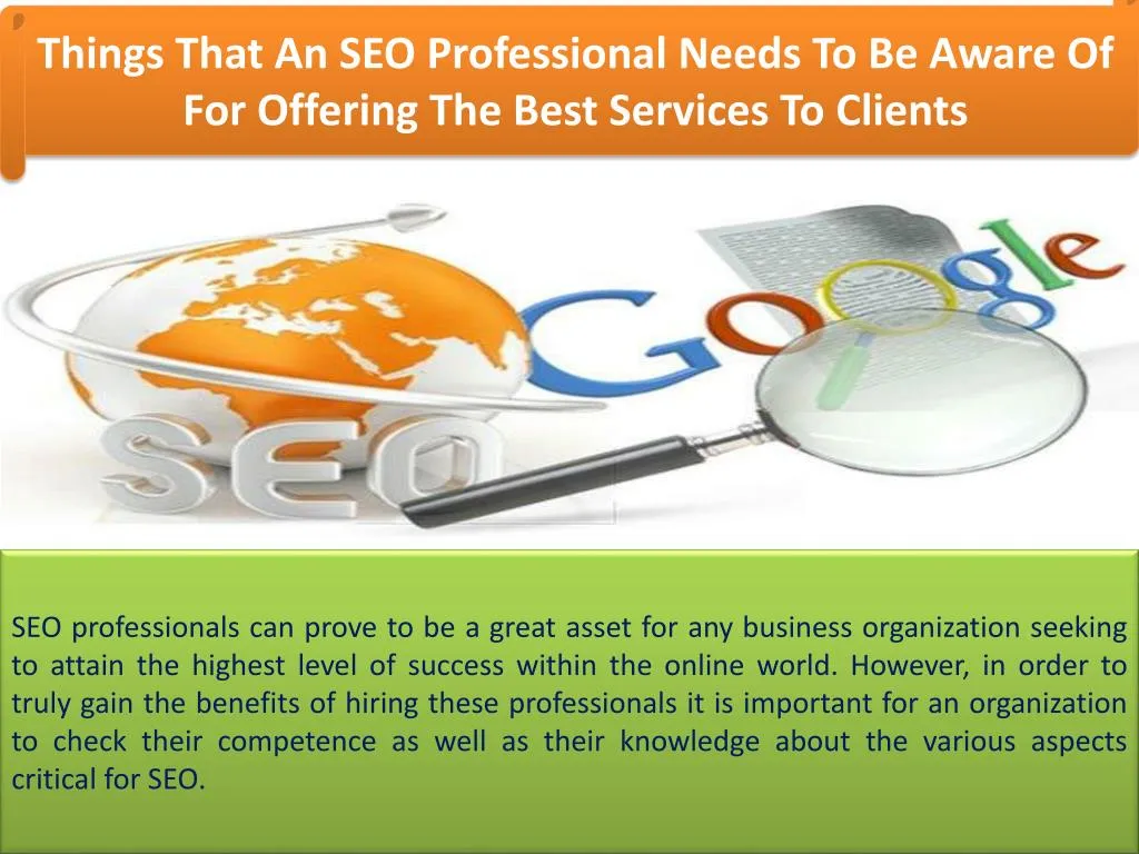 things that an seo professional needs to be aware
