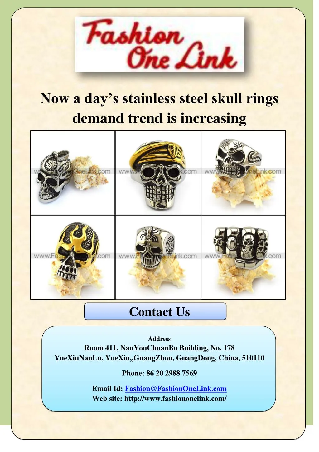 now a day s stainless steel skull rings demand