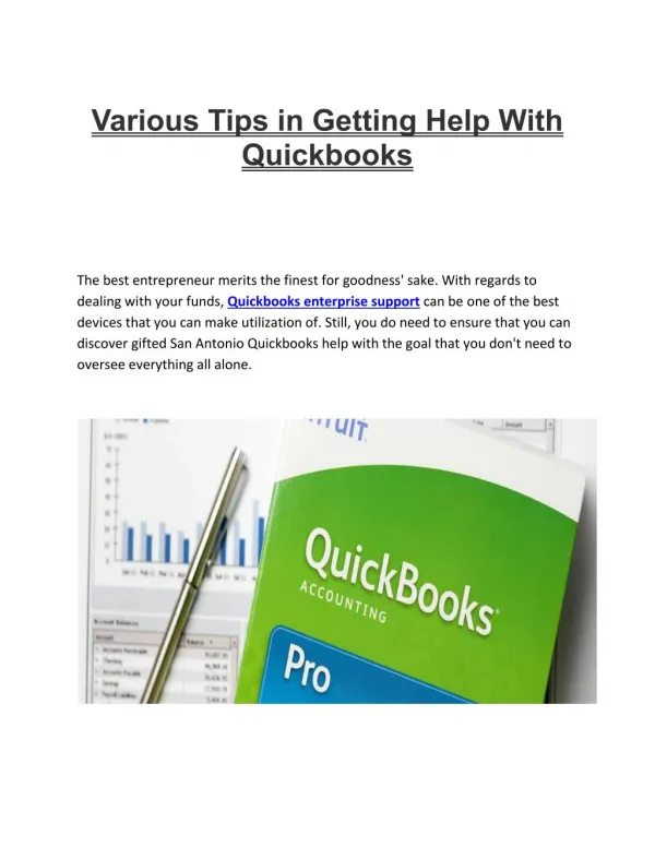 Various Tips in Getting Help With Quickbooks