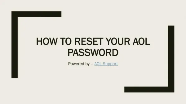 How to Reset your AOL password