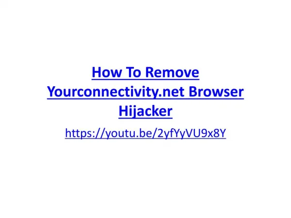 How To Remove Yourconnectivity.net Browser Hijacker