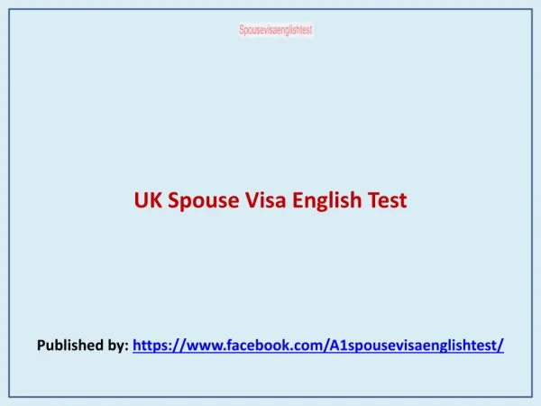 UK Spouse Visa English Test