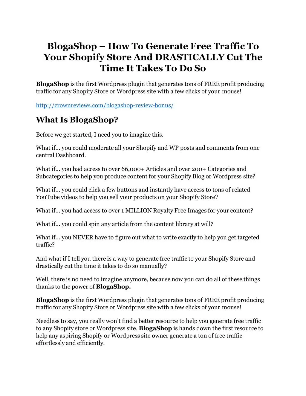 blogashop how to generate free traffic to your