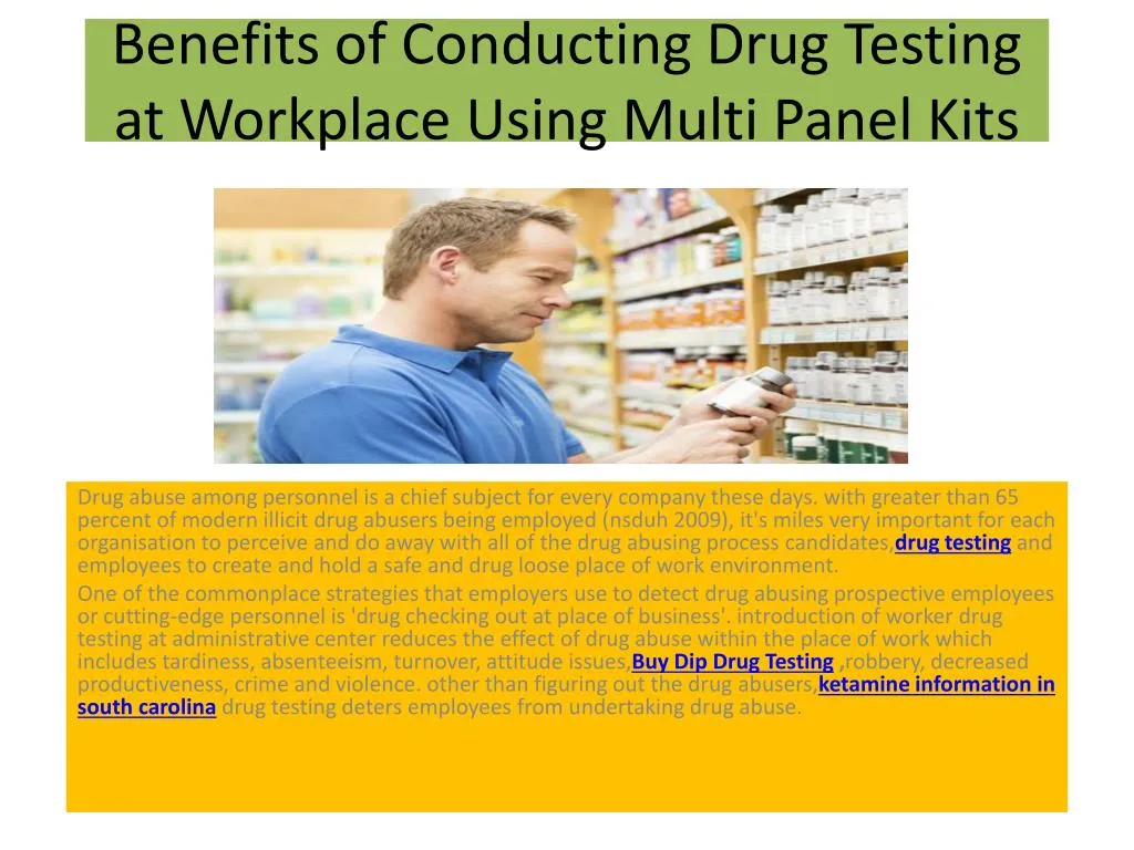 benefits of conducting drug testing at workplace using multi panel kits