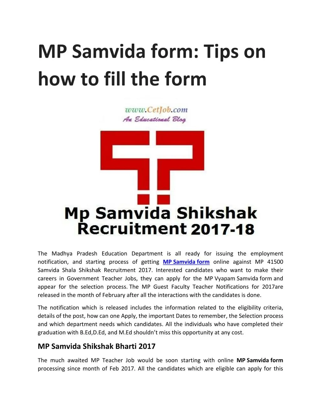 mp samvida form tips on how to fill the form