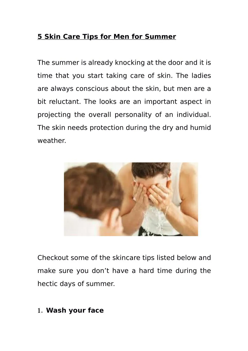 5 skin care tips for men for summer