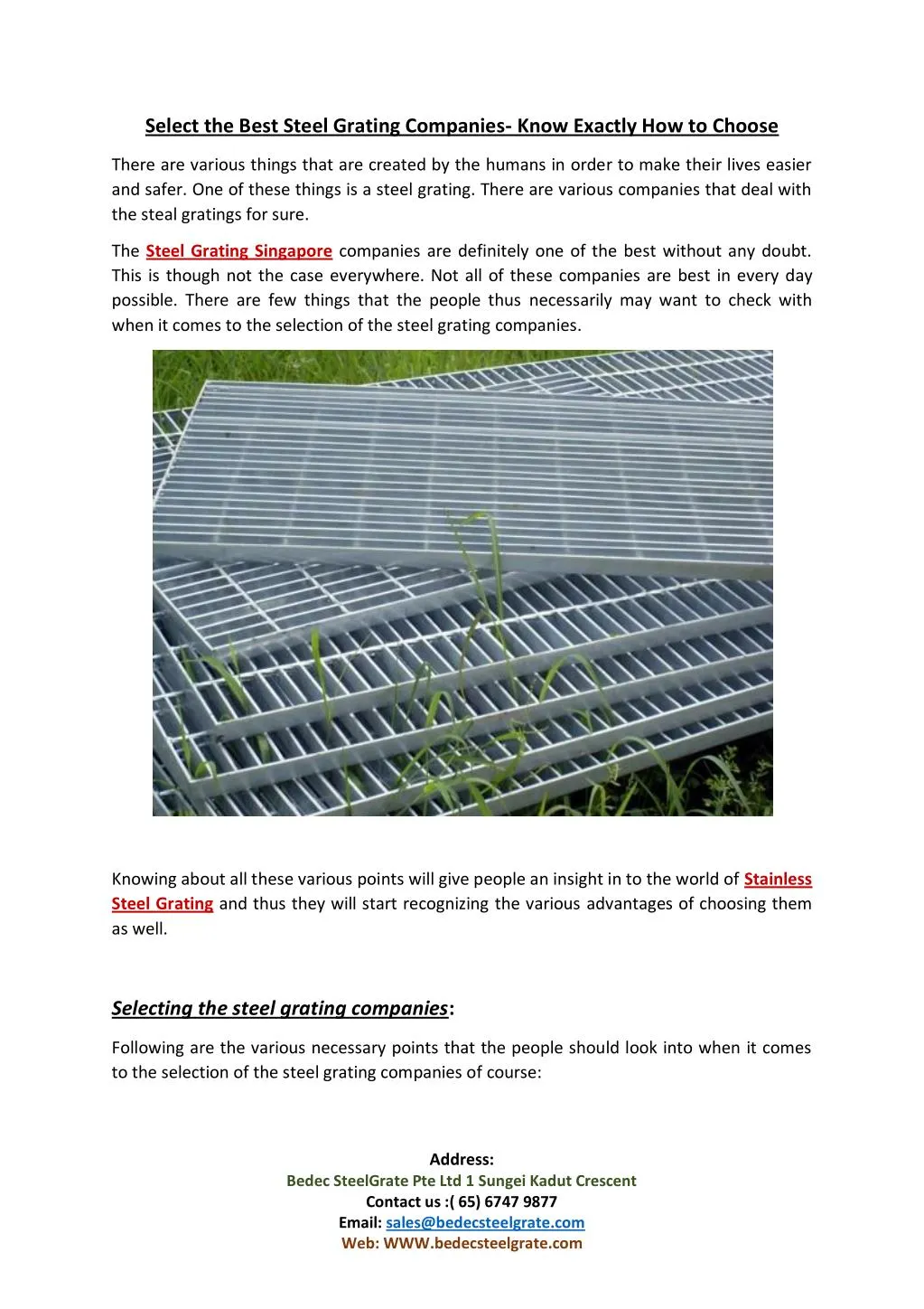 select the best steel grating companies know
