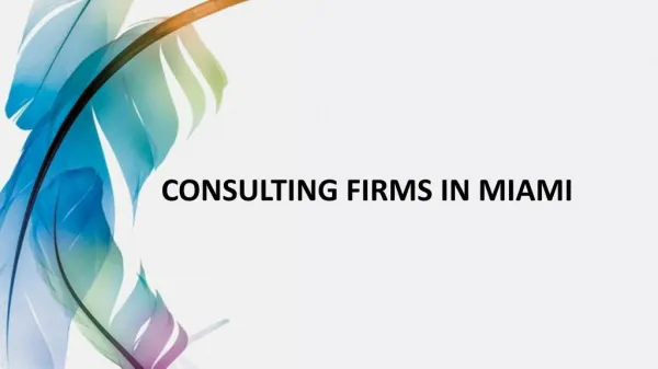 Consulting Firms in Miami