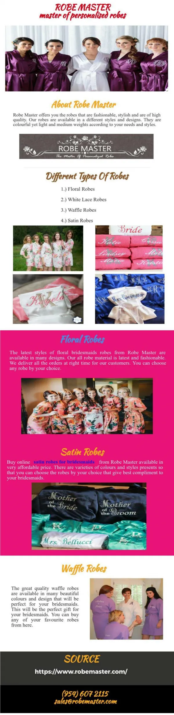Satin Robes For Bridesmaids From Robe Master