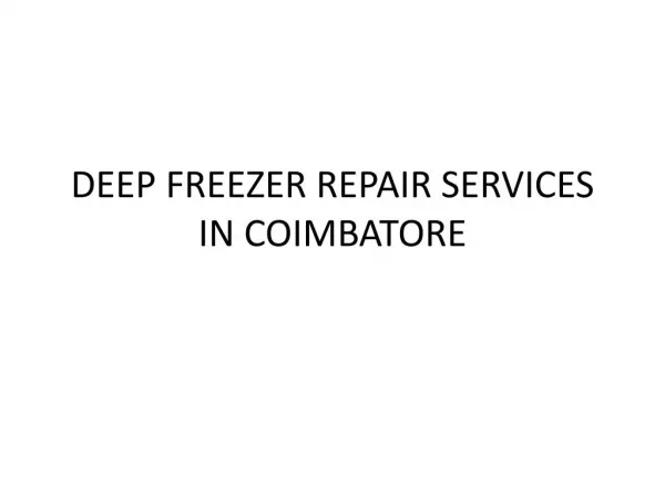deep freezer