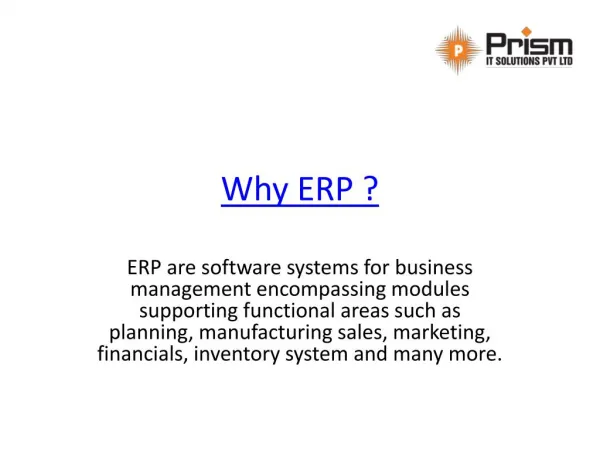 ERP Software Provider Company | Prism IT solution