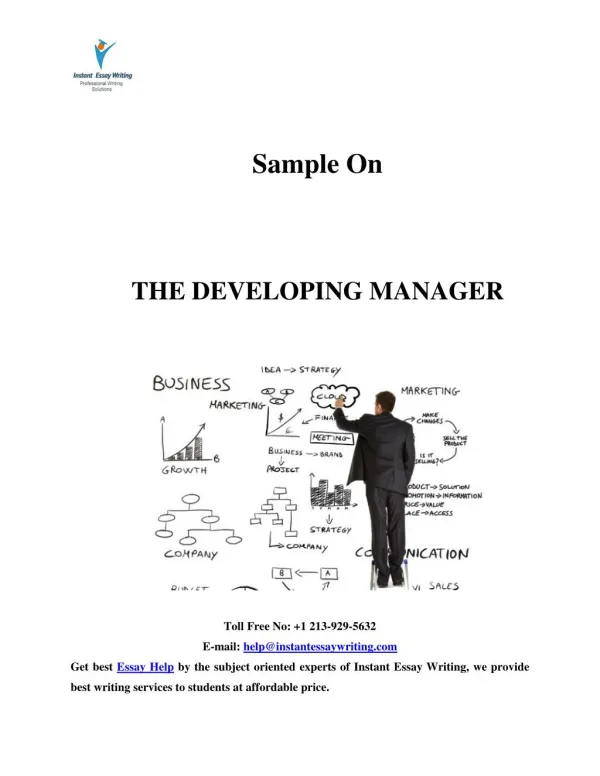 Sample Report on The Developing Manager By Instant Essay Writing