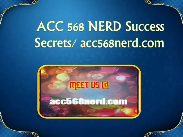 ACC 568 NERD Success Secrets/ acc568nerd.com