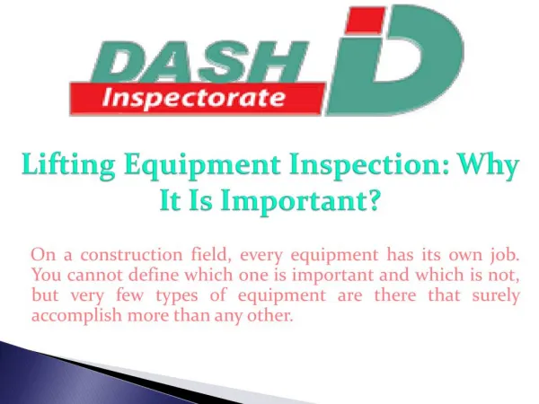 Lifting Equipment Inspection: Why It Is Important?