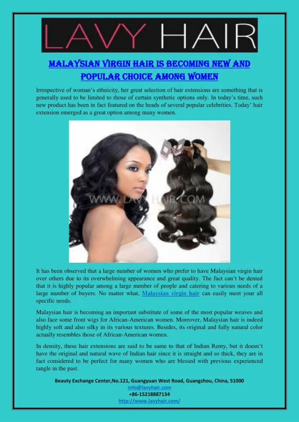 malaysian malaysian virgin hair is becoming