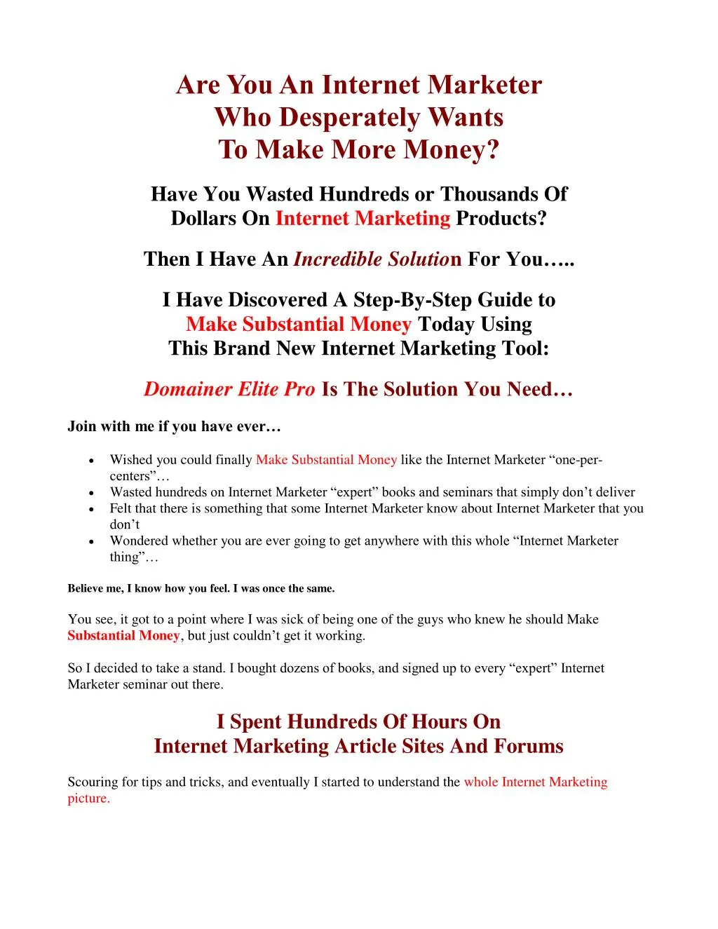 are you an internet marketer who desperately