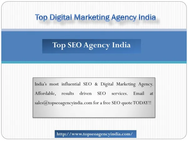 Top Digital Marketing Agency India